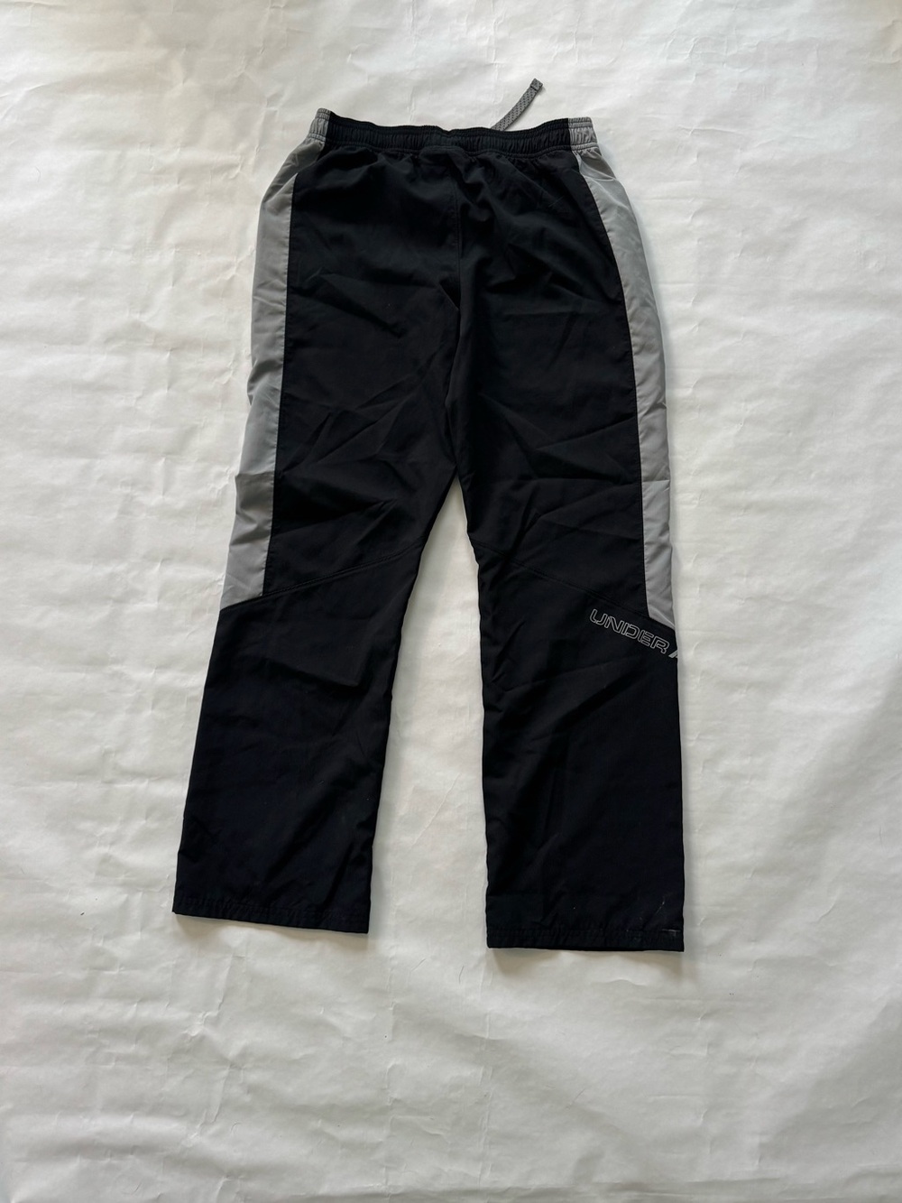 Under Armour Black Track Pants with Gray Side Panels